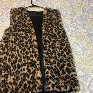 Leopard fur vest